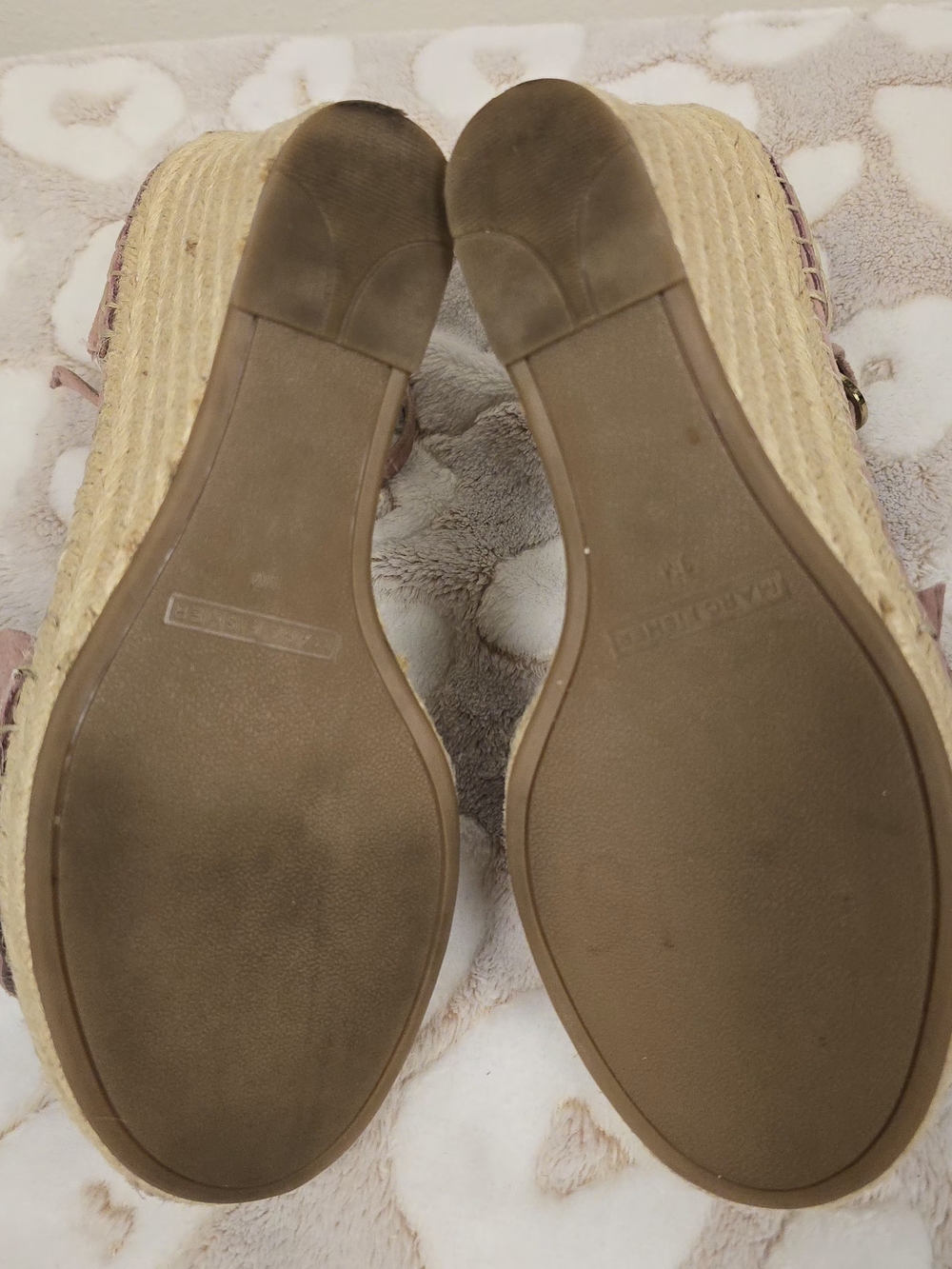 Marc Fisher Mauve Suede Ruffle Espadrille Wedges - Picture 8 of 10